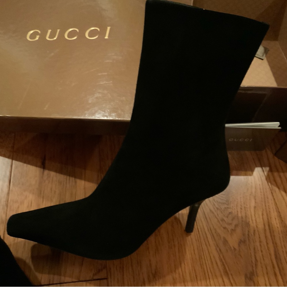 Gucci Booties - New with Box - Size 38.5 - Black Suede - Picture 3 of 15